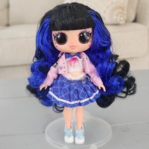 Blue & Black Hair Fashion Doll with Pink Jacket